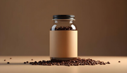 tea coffee paper bag with jar empty space for label mockup premium luxury