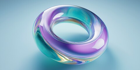Obraz premium Hyper-Detailed 3D Render of Liquid-Filled Glass Torus