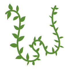 Fototapeta premium Illustration of Twisting Vines with Leaves