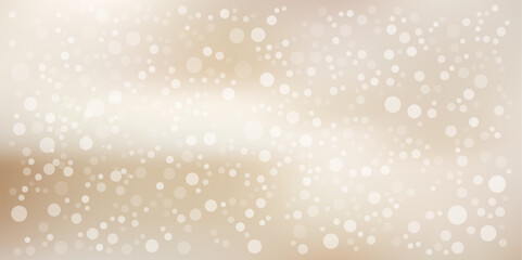 Beige bokeh background with soft light blur and glowing circles. Warm gradient ivory texture. Abstract champagne glitter for wedding, holiday or luxury design projects. 