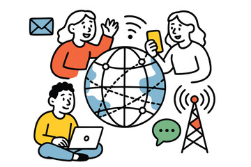 Global communication and internet concept vector