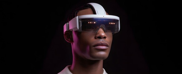 The headset projects immersive elements instantly during user interaction.