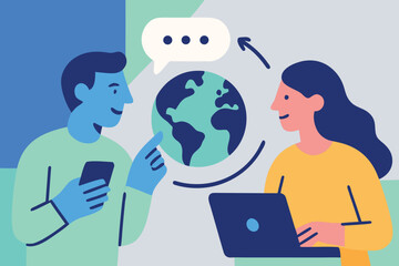 Global communication and internet concept vector