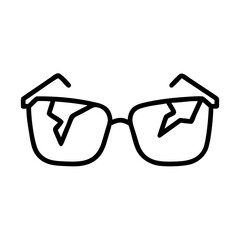 Holocaust broken glasses icon