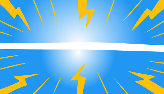 Blue background comic style design with lightning rays - Powered by Adobe
