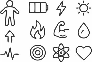 Simple line icons representin...