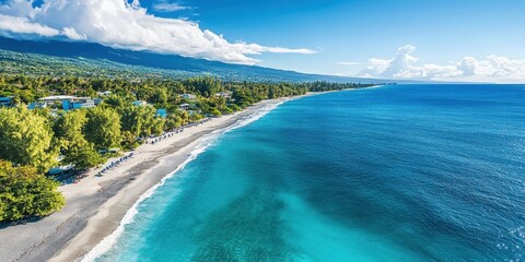 Boucan Canot beach on reunion island a picturesque.