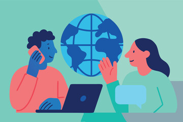 Global communication and internet concept vector