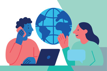 Global communication and internet concept vector