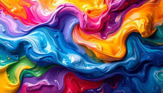 Vibrant Abstract Swirls of Psychedelic Colors Blending Together Seamlessly - Powered by Adobe