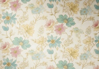 Obraz premium Vintage Floral Arrangement with Soft Pastels and Harmonious Composition