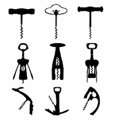 Corkscrew Silhouettes Vector.eps