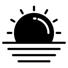 Obraz premium Sunset and wave Icon