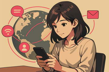 Global communication and internet concept vector
