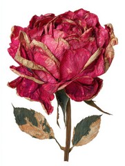 Beautiful Dried Rose With Rich Colors and Intricate Details Found in a Natural Setting