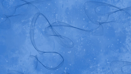 Blue Smoke Abstract, Underwater Ink Swirl, Soft Blue Flowing Lines,