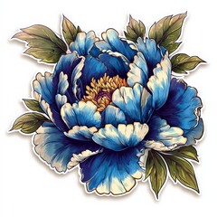 Bright Blue Floral Design Showcasing Intricate Details and Vibrant Colors in a Modern Style
