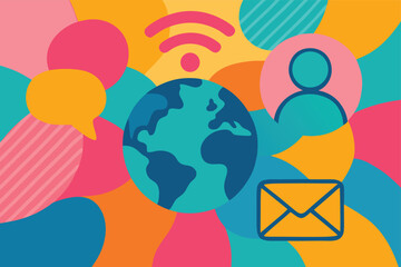 Global communication and internet concept vector