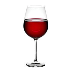 Elegant Glass of Red Wine Isolated on a White Background.