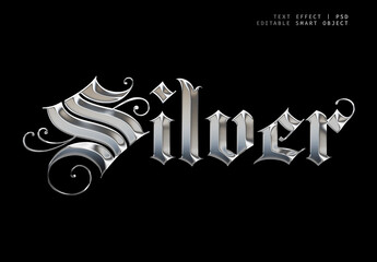 High-Gloss Chrome Text Effect