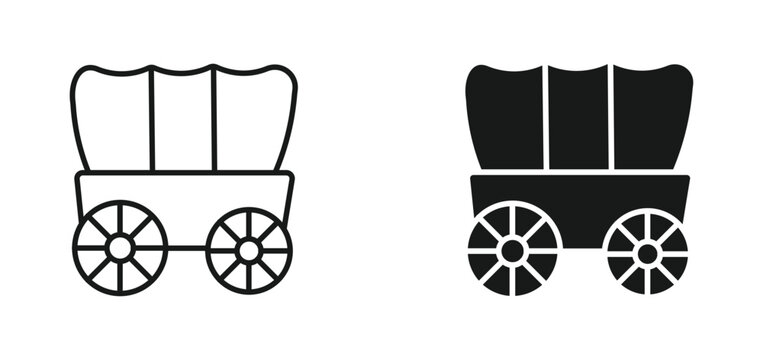 Covered wagon  icon , vector illustration .