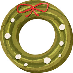 Naklejka premium Rounded Matcha Cookie Watercolor Illustration