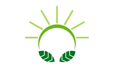 abstract green leaf with arch logo