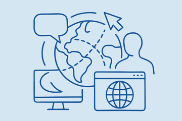 Global communication and internet concept vector
