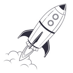 Illustration of a rocket taking off