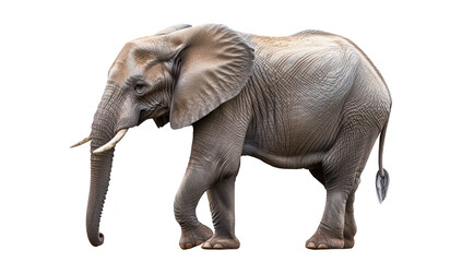 Fototapeta premium A majestic elephant stands gracefully in a serene environment. its natural beauty and strength. with a soft. blurred background of lush greenery and open space