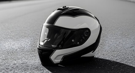 Full face motorcycle helmet for safety during road riding and racing sport
