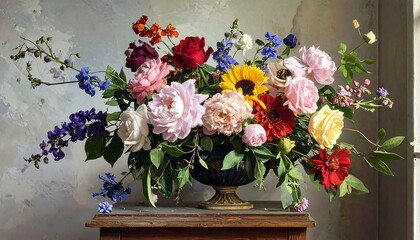 Vibrant Floral Arrangement - A Symphony of Colors and Textures.
