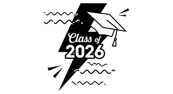 Class of 2026 graduation announcement design vector template - Powered by Adobe