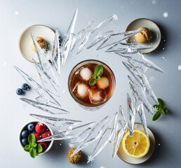 Chilled Lemon Tea and Mint Iced - Modern Food Photography