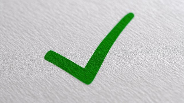 Green Check Mark On Textured Paper