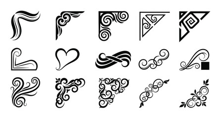 Obraz premium Download vector decorative corner design elements and flourishes