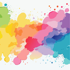 Obraz premium A vibrant background illustrated with watercolor splashes blending seamlessly into a soft gradient.