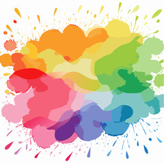 Obraz premium A vibrant background illustrated with watercolor splashes blending seamlessly into a soft gradient.