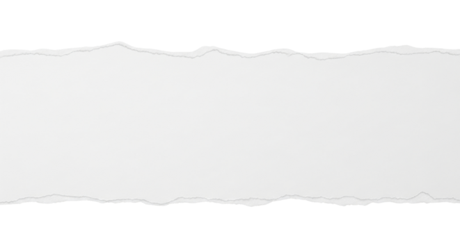 Realistic torn and ripped white paper edges border graphic element for design projects isolated PNG with Transparent Background