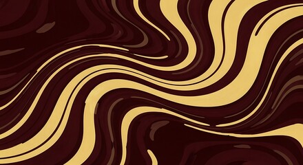 Abstract Swirling Texture, Deep Maroon and Golden Yellow Color Palette