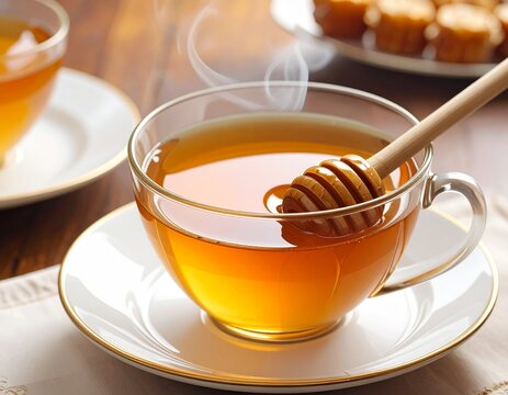 cup of tea with lemon and honey