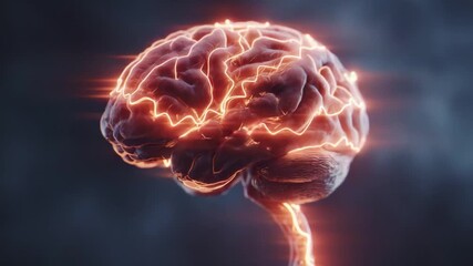 Illuminated Neural Connections: A Stunning Visualization of Brain Activity with Electrifying Effects; A Fascinating Insight into Neuroscience and Cognitive Processes in Modern Imagery - Powered by Adobe