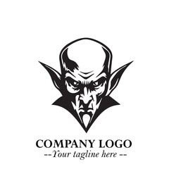 Fototapeta premium Head of Dracula Logo Symbol in Black on the White Background with Horror Minimal Vector Design