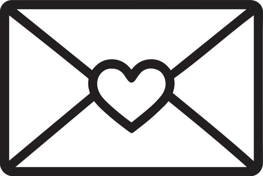 An Envelope of Affection: A minimalist, yet expressive line-art illustration of an envelope bearing a heart symbol.