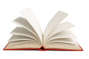 Open book with blank pages flipping, symbolizing knowledge, education, learning, and storytelling