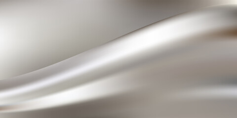 Silver metallic wave background with smooth gradient texture