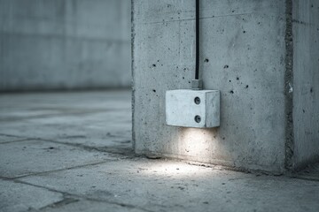 Minimalist thermoelectric actuator on compact manifold segment with concrete background