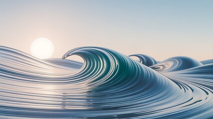 Sunlit ocean wave cresting with transparency and light refraction