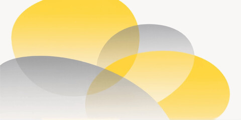 Abstract overlapping yellow and gray shapes with soft gradients on a white background