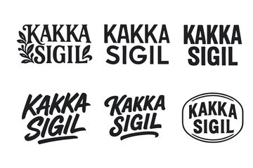 Harmonious Lettering Variations. Kakka Sigil. Set lettering. harmonious lettering variations of the same emblematic concept, each with different artistic